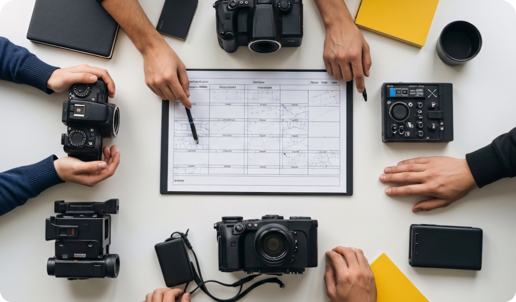 Film production behind the scenes