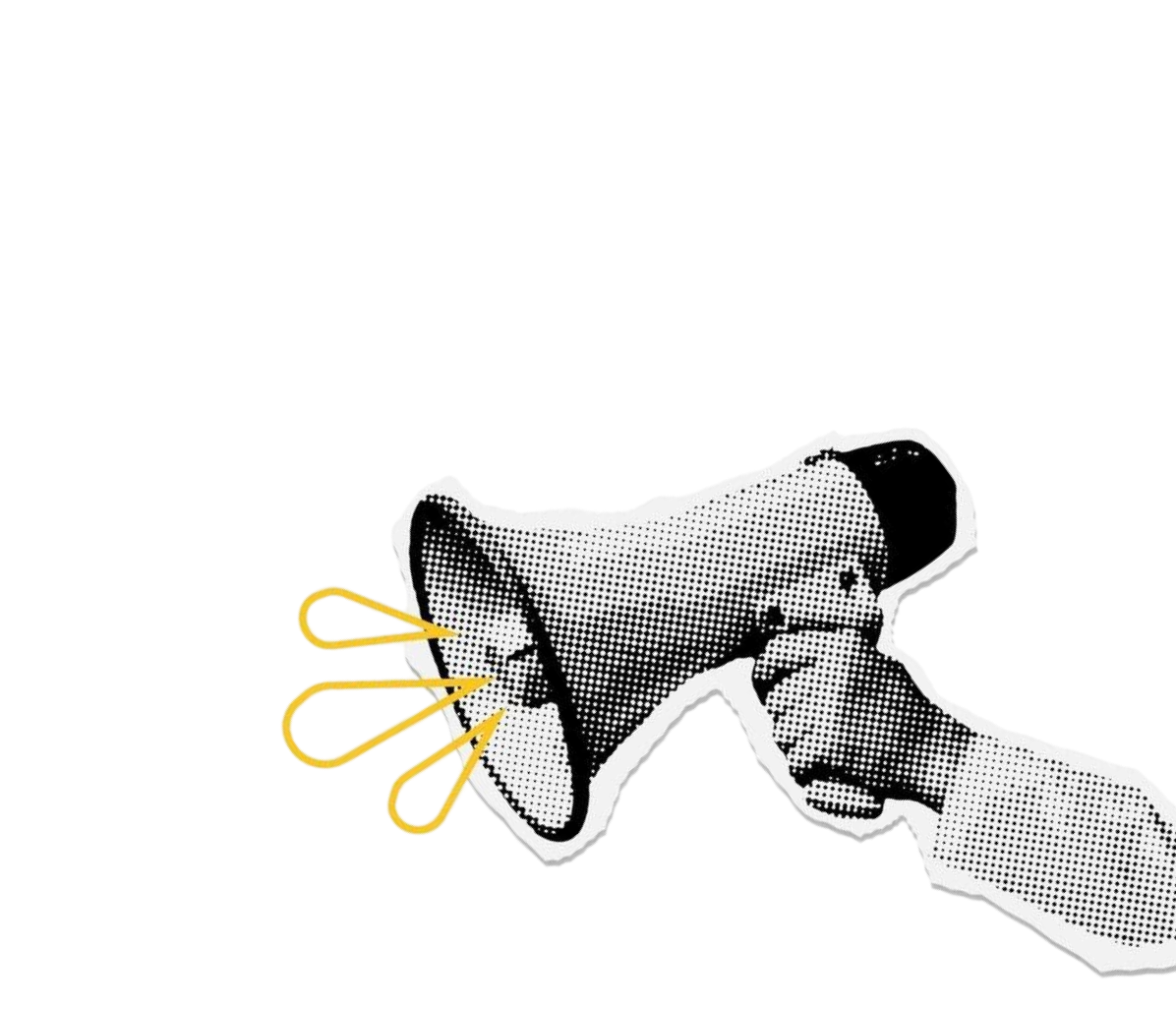 Hand holding megaphone